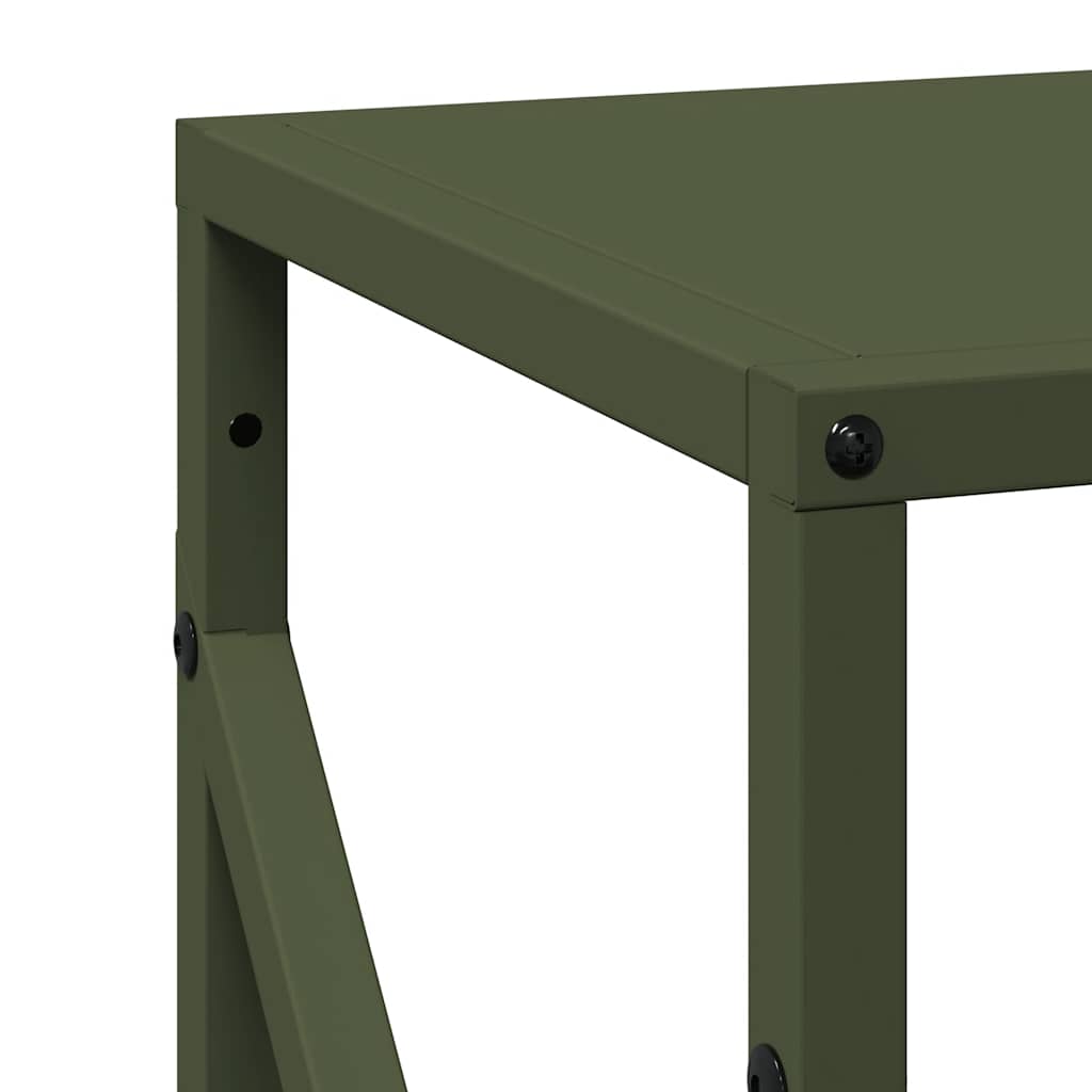 vidaXL Stojak na drewno opałowe Oliwkowy Zielony 34x25x100 cm