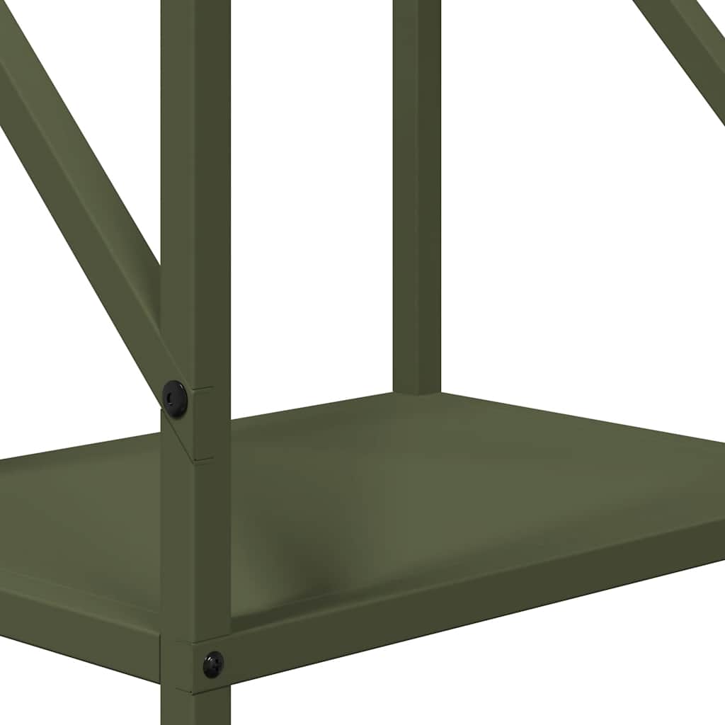 vidaXL Stojak na drewno opałowe Oliwkowy Zielony 34x25x100 cm