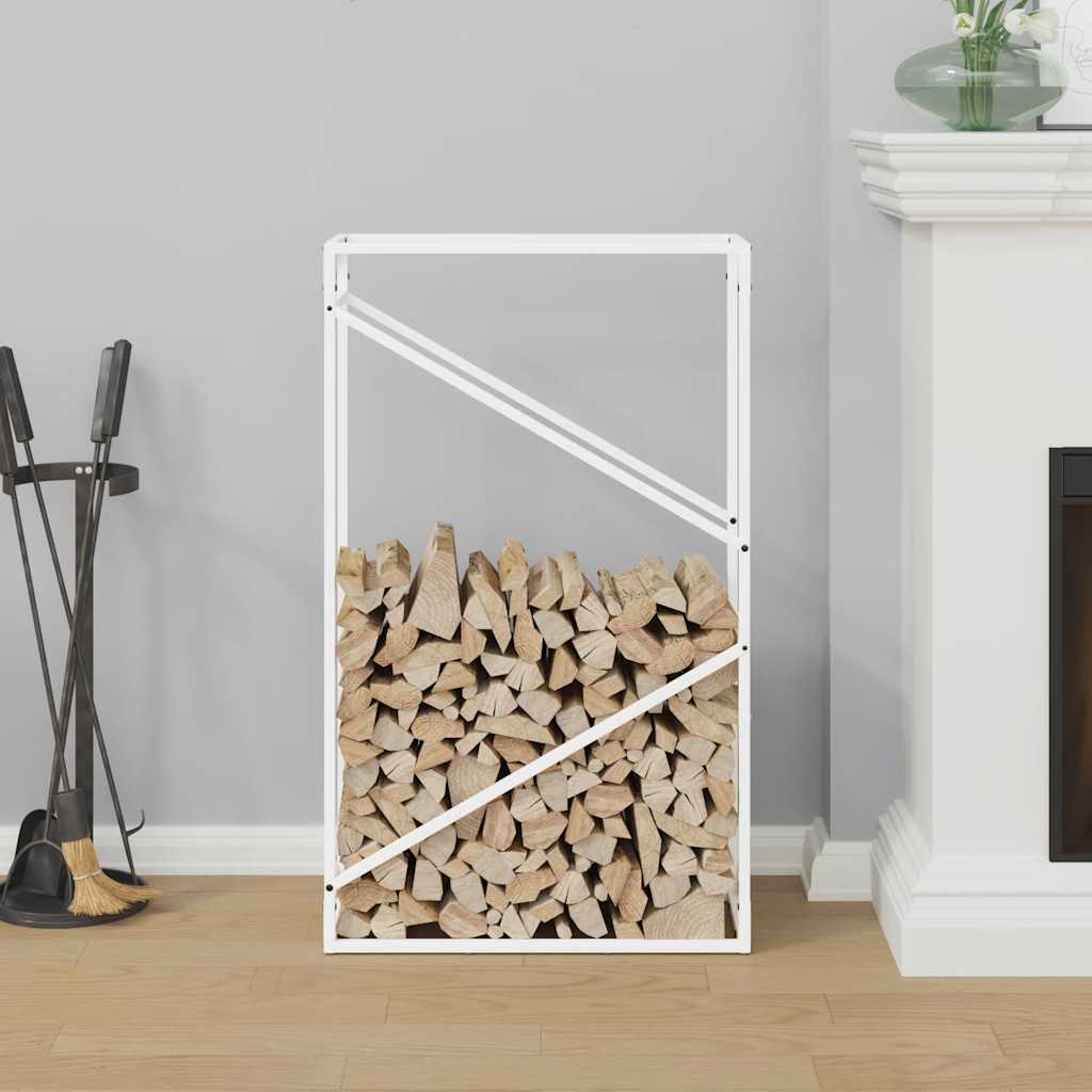 vidaXL Stojak na drewno opałowe, biały, 60x25x100 cm