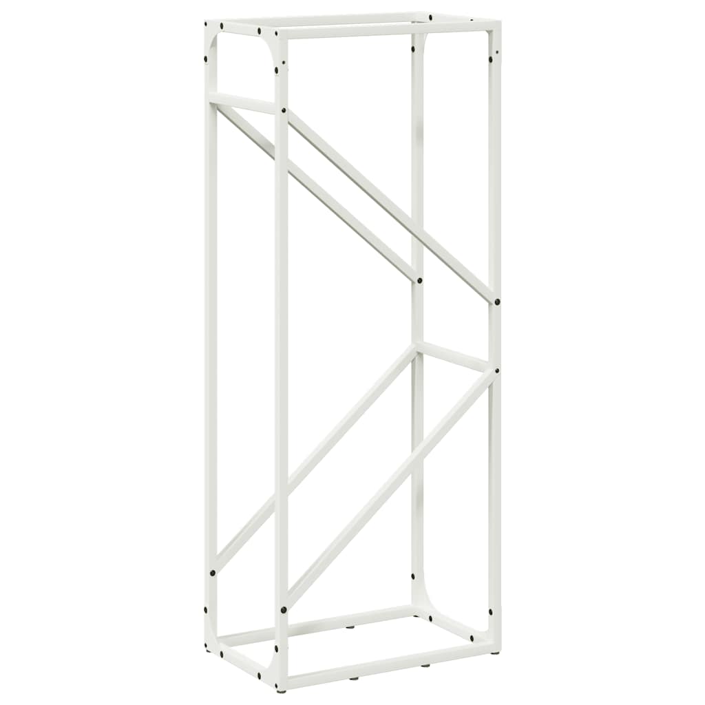 vidaXL Stojak na drewno opałowe, biały, 40x25x100 cm
