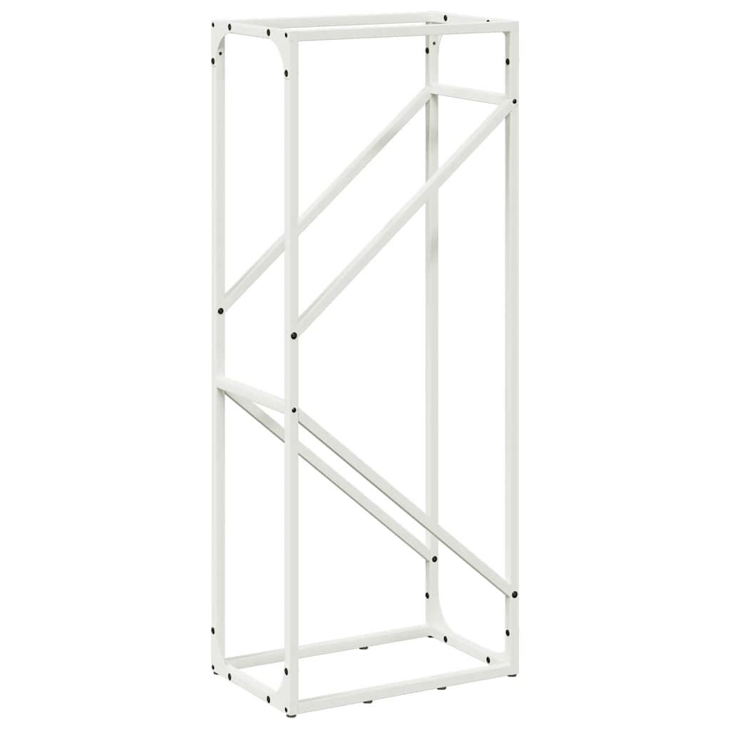 vidaXL Stojak na drewno opałowe, biały, 40x25x100 cm
