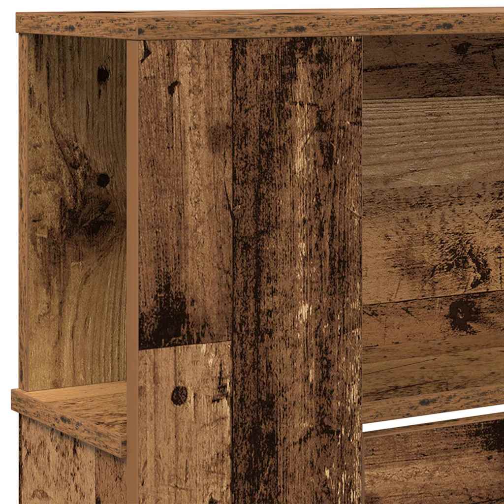 vidaXL Szafka z zagłówkiem z półką Stare drewno 220 x 18,5 x 102,5 cm