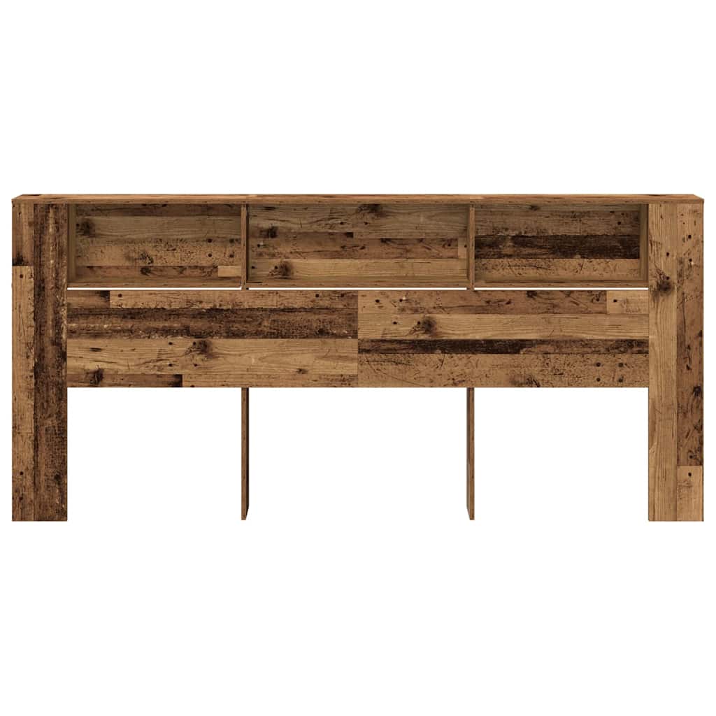 vidaXL Szafka z zagłówkiem z półką Stare drewno 220 x 18,5 x 102,5 cm