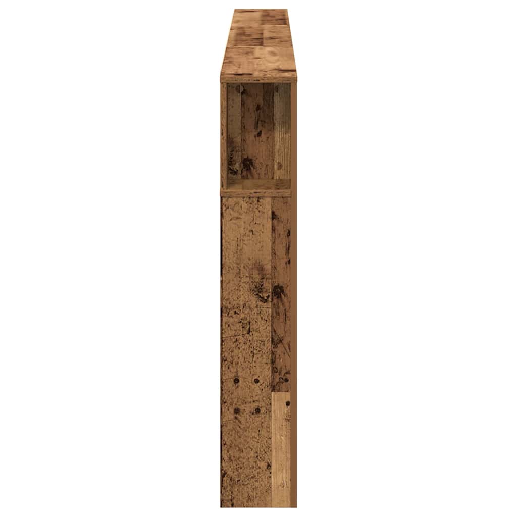 vidaXL Szafka z zagłówkiem z półką Stare drewno 220 x 18,5 x 102,5 cm
