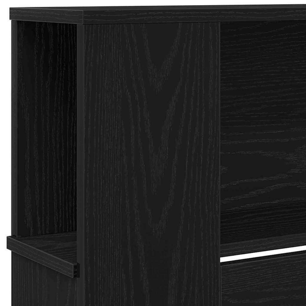 vidaXL Szafka z zagłówkiem z półką Czarny Dąb 220 x 18,5 x 102,5 cm
