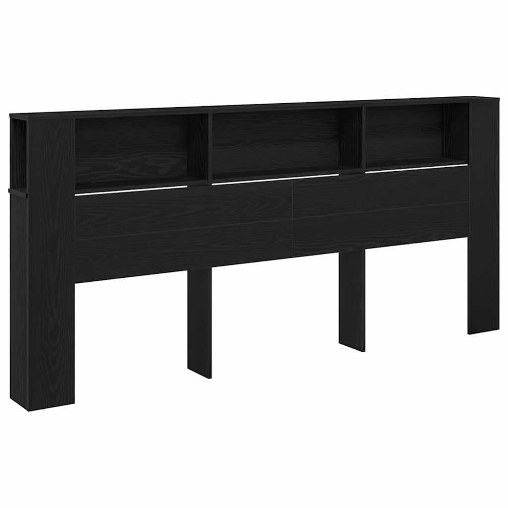 vidaXL Szafka z zagłówkiem z półką Czarny Dąb 220 x 18,5 x 102,5 cm