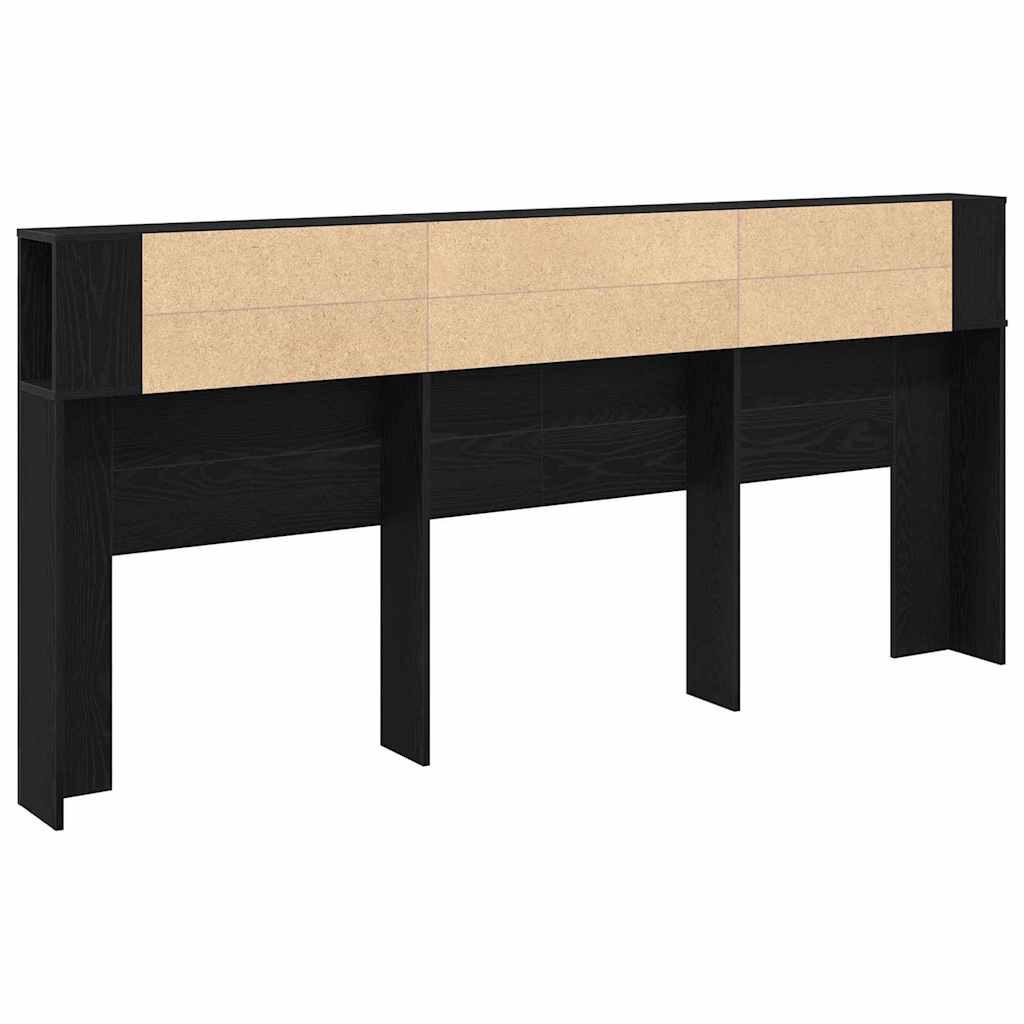 vidaXL Szafka z zagłówkiem z półką Czarny Dąb 220 x 18,5 x 102,5 cm