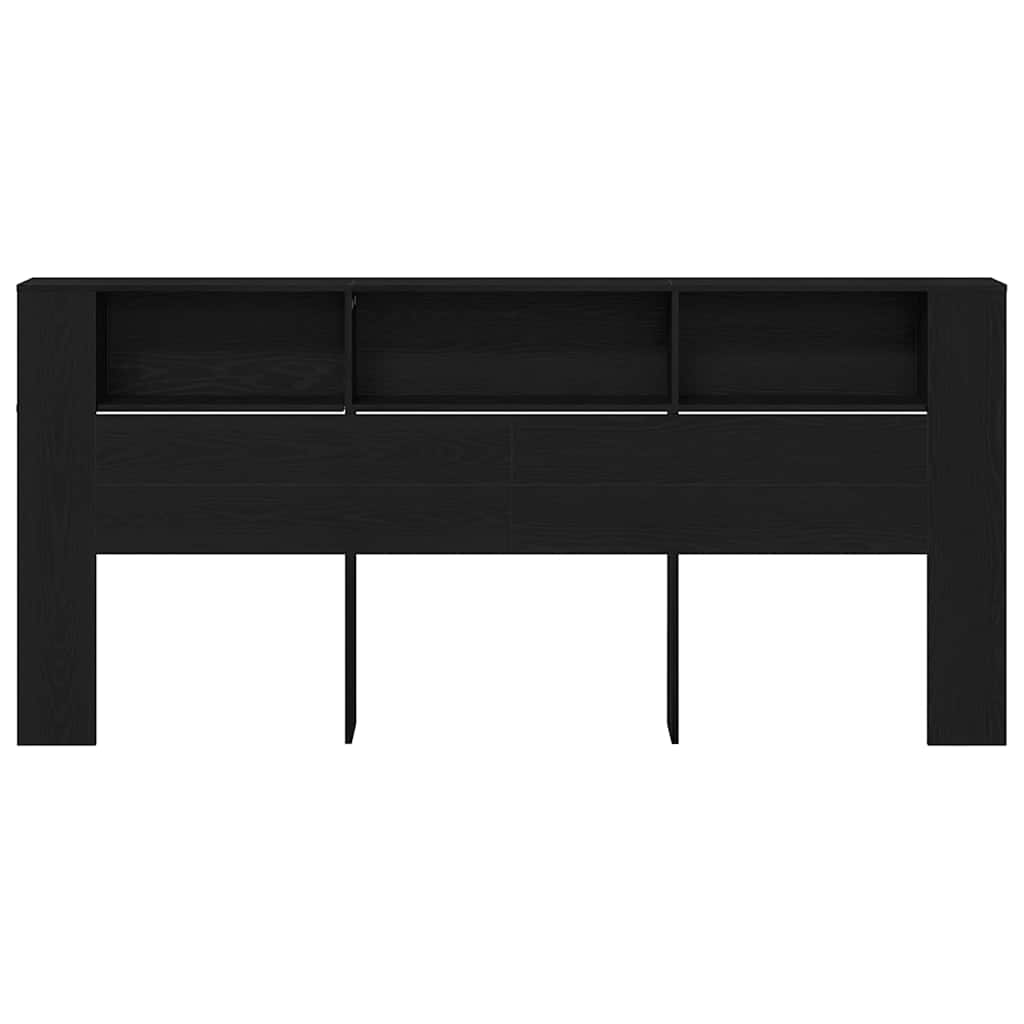 vidaXL Szafka z zagłówkiem z półką Czarny Dąb 220 x 18,5 x 102,5 cm