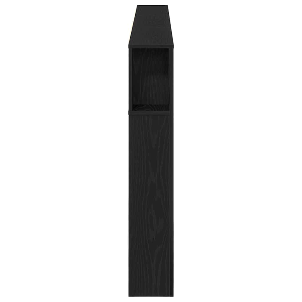 vidaXL Szafka z zagłówkiem z półką Czarny Dąb 220 x 18,5 x 102,5 cm