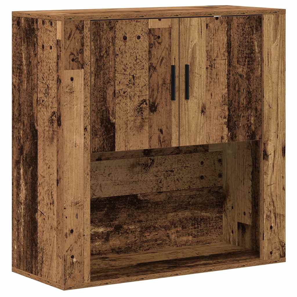 vidaXL Szafka ścienna z półką z drzwiami Stare drewno 80 x 33 x 80 cm