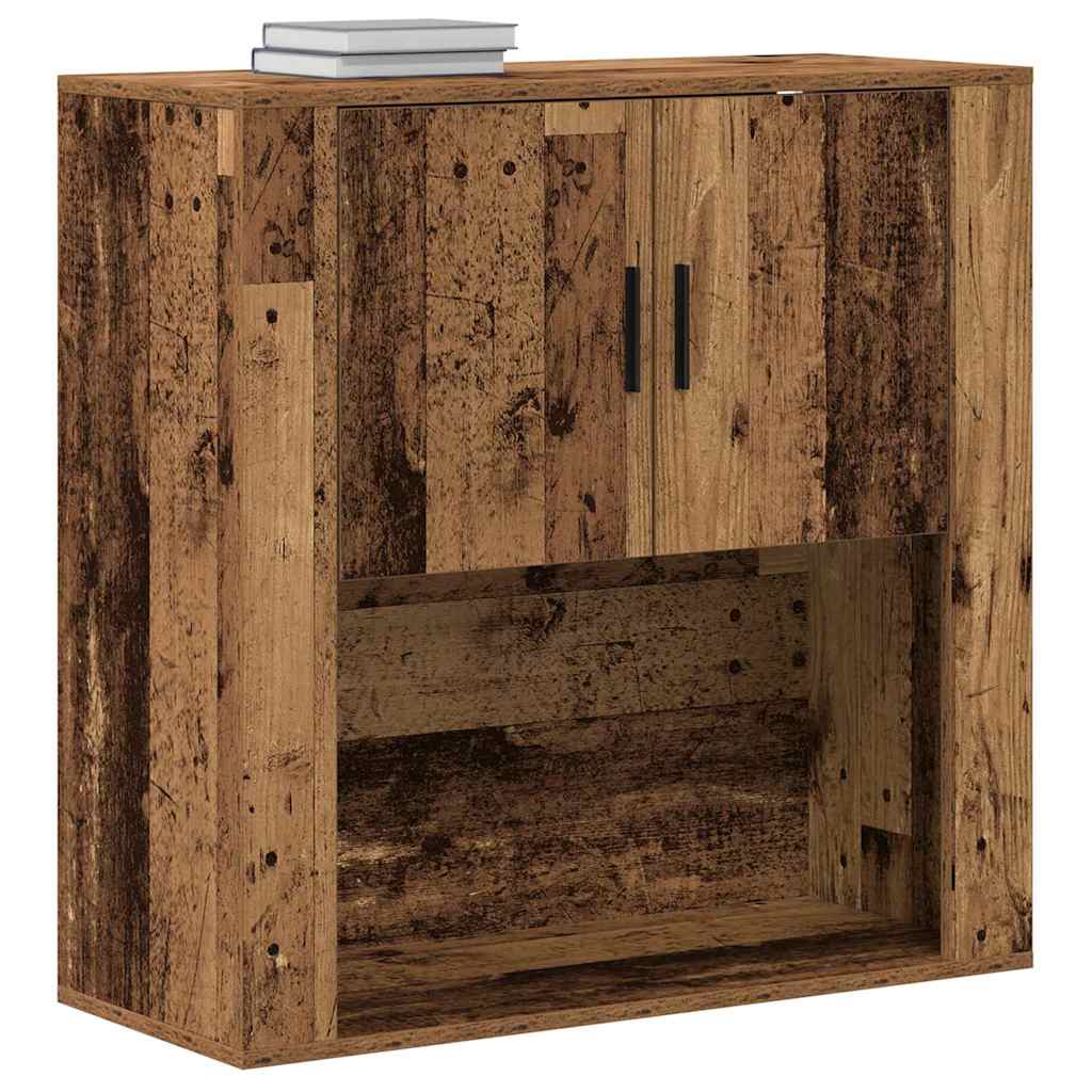 vidaXL Szafka ścienna z półką z drzwiami Stare drewno 80 x 33 x 80 cm