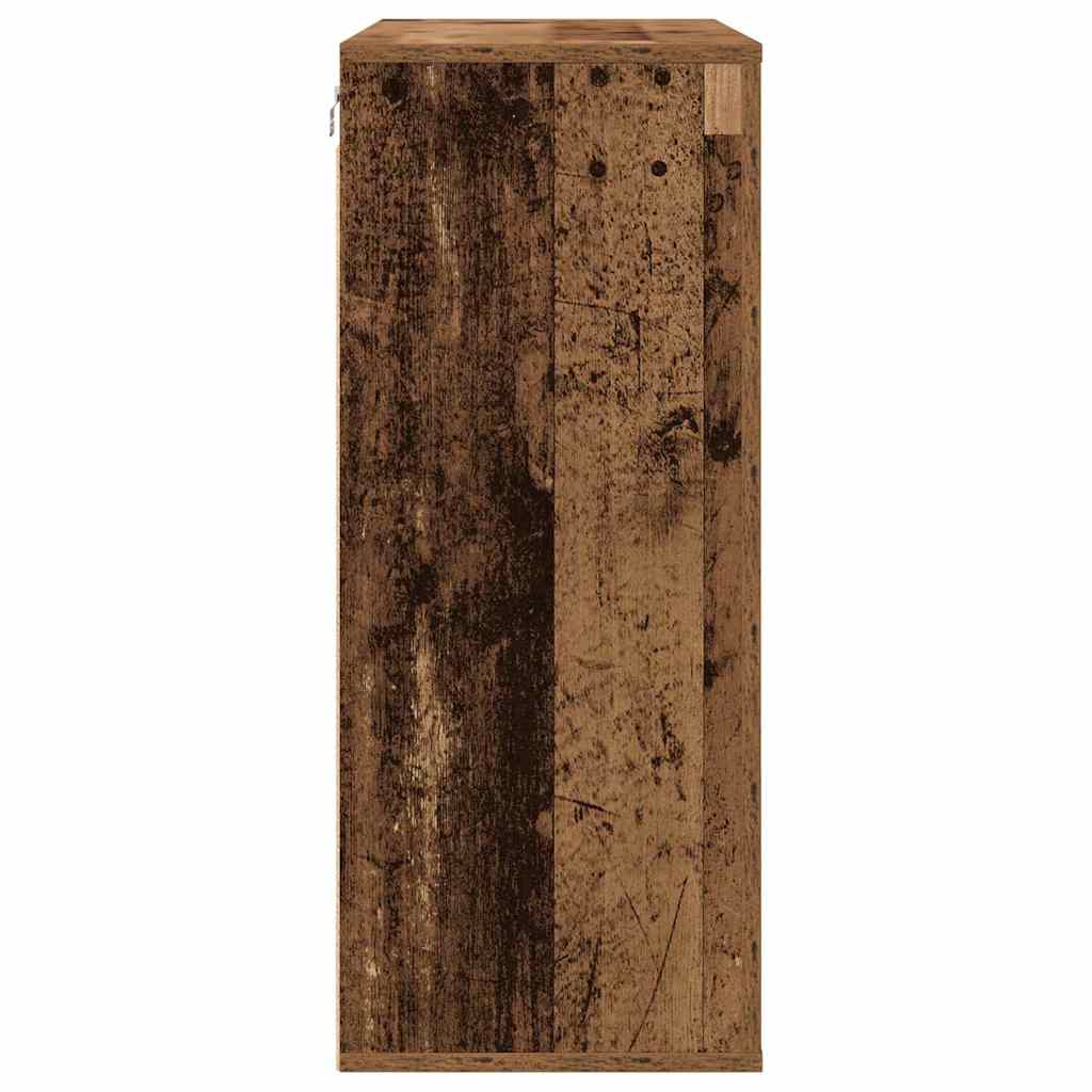vidaXL Szafka ścienna z półką z drzwiami Stare drewno 80 x 33 x 80 cm
