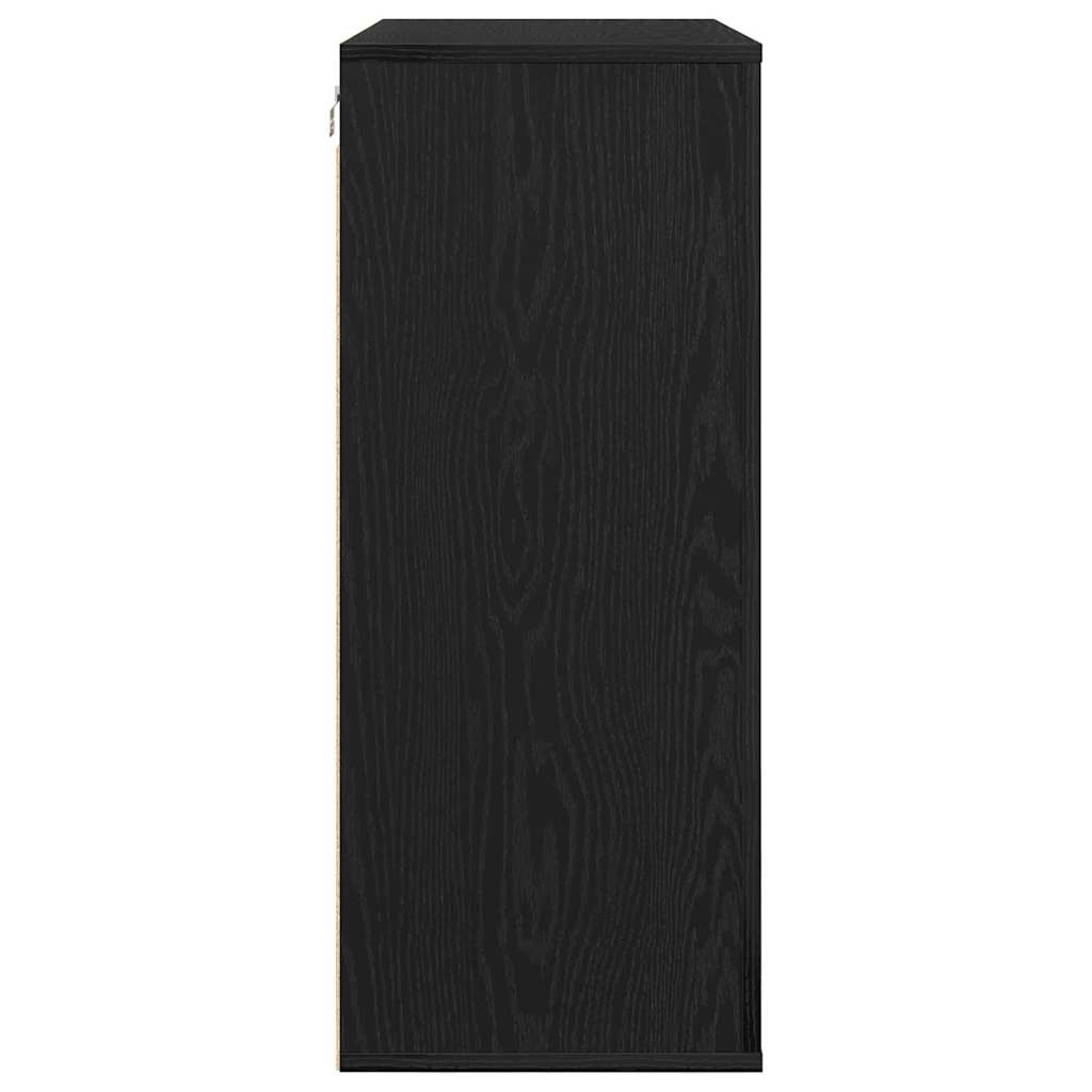 vidaXL Szafka ścienna z półką z drzwiami Czarny dąb 80 x 33 x 80 cm