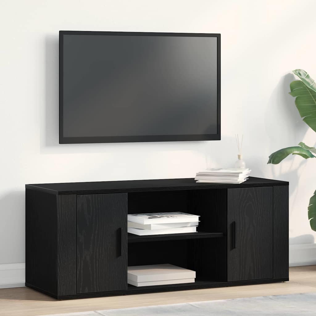 vidaXL Szafka pod telewizor Czarny dąb 100 x 35 x 40 cm