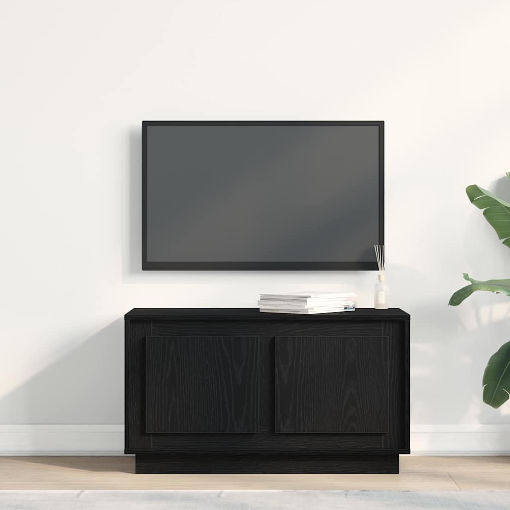 vidaXL Szafka pod telewizor Czarny dąb 80 x 35 x 45 cm