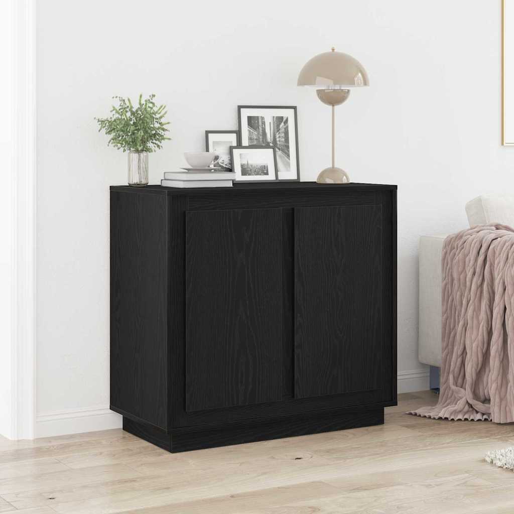 vidaXL Bufet Czarny Dąb 80 x 40 x 75 cm Materiał drewnopochodny