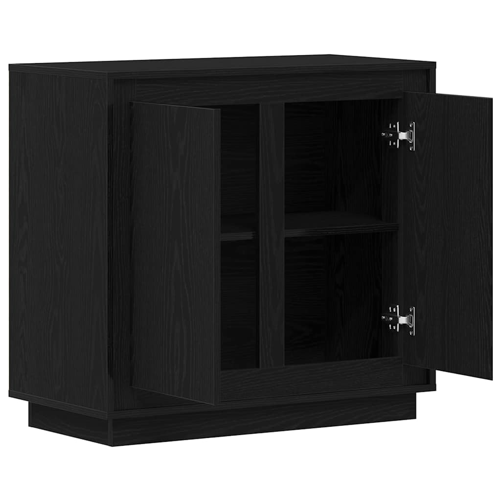 vidaXL Bufet Czarny Dąb 80 x 40 x 75 cm Materiał drewnopochodny