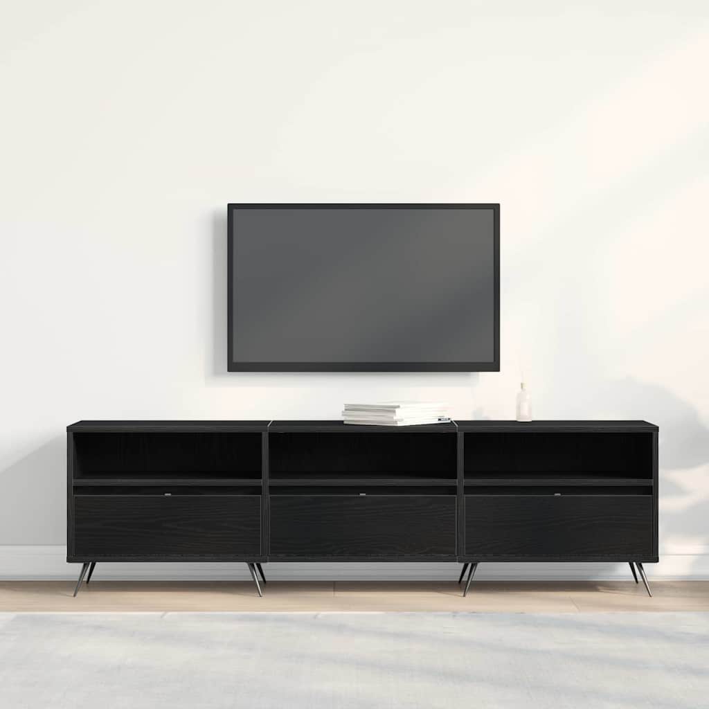 vidaXL Szafka pod telewizor Czarny dąb 150 x 30 x 44,5 cm