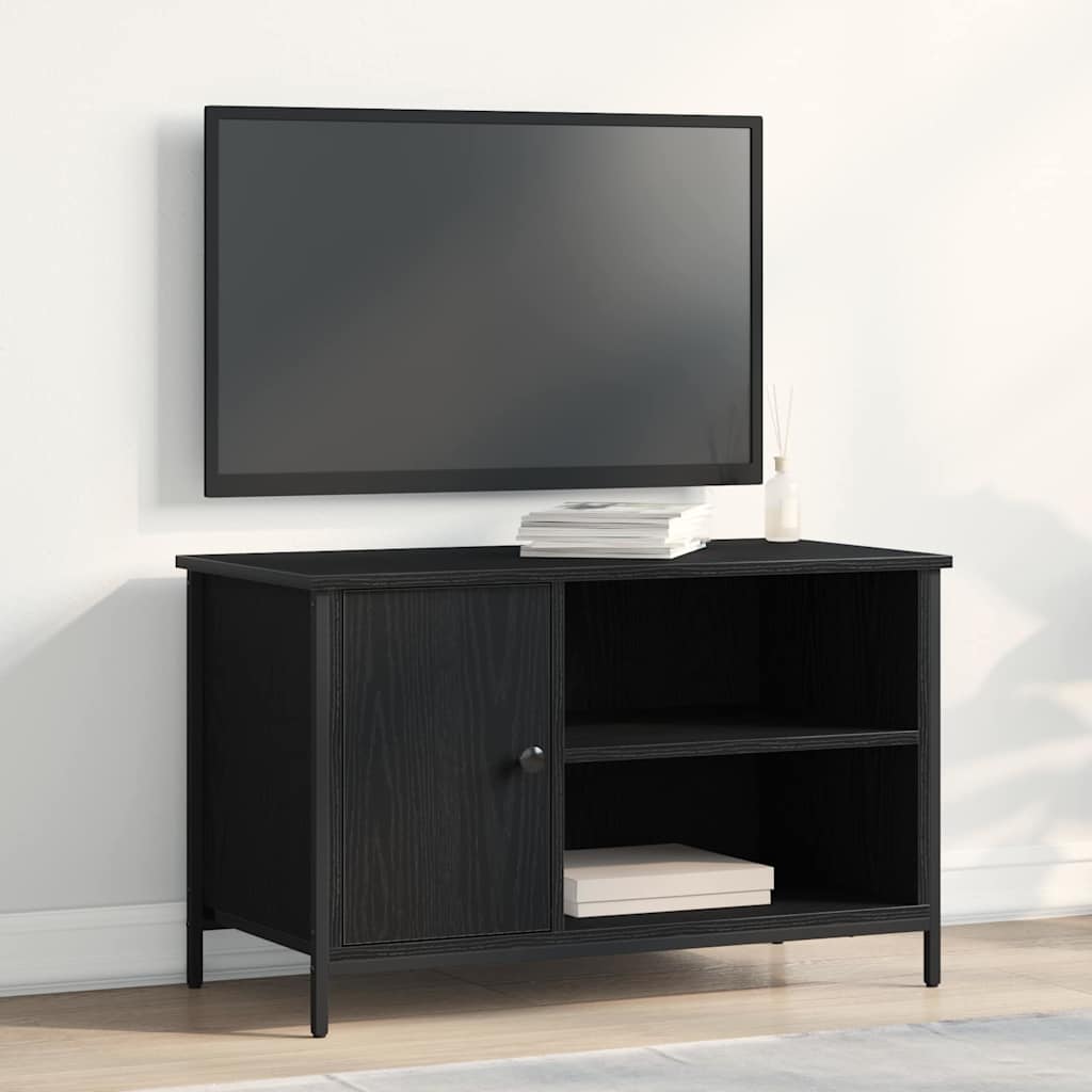 vidaXL Szafka pod telewizor Czarny dąb 80 x 40 x 50 cm