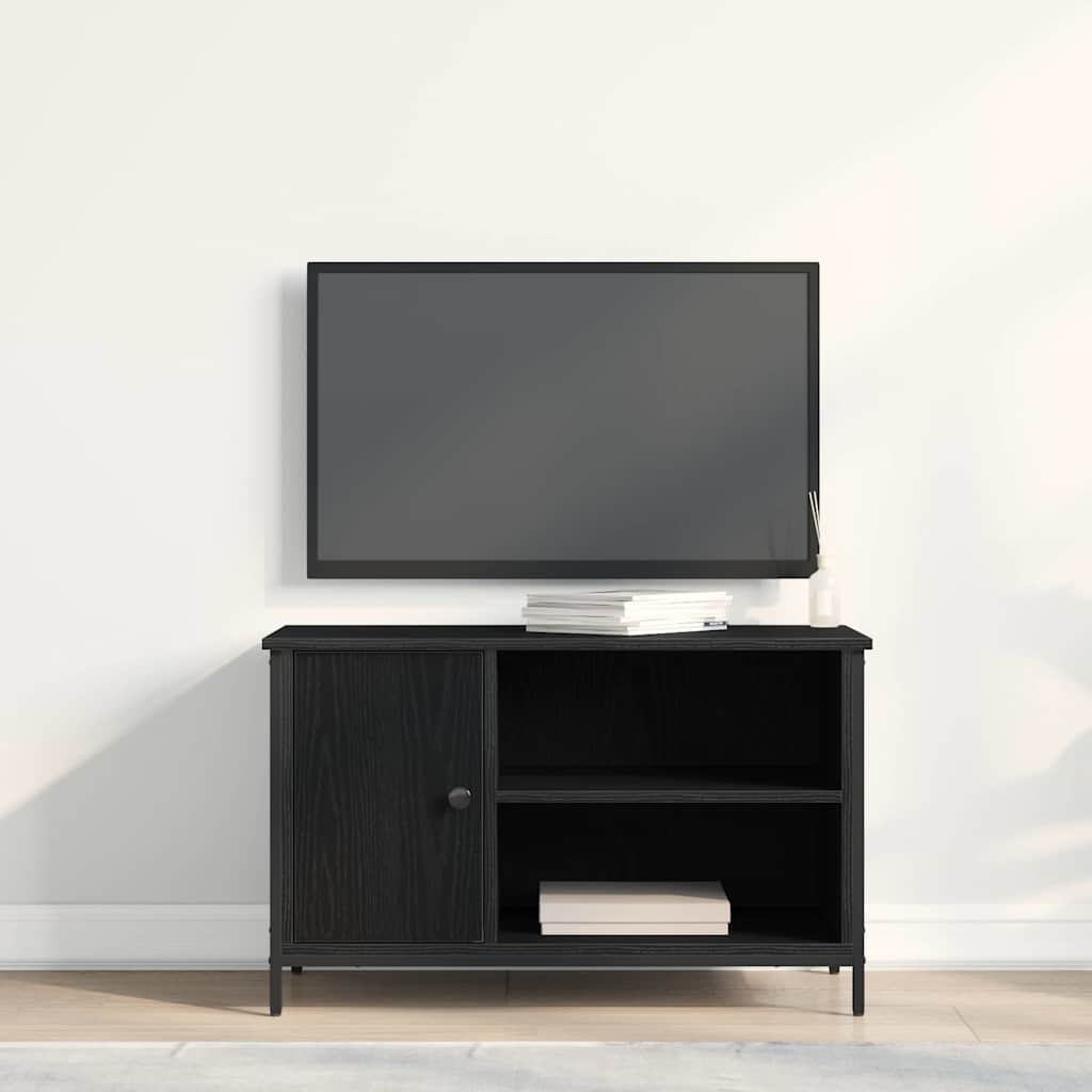 vidaXL Szafka pod telewizor Czarny dąb 80 x 40 x 50 cm