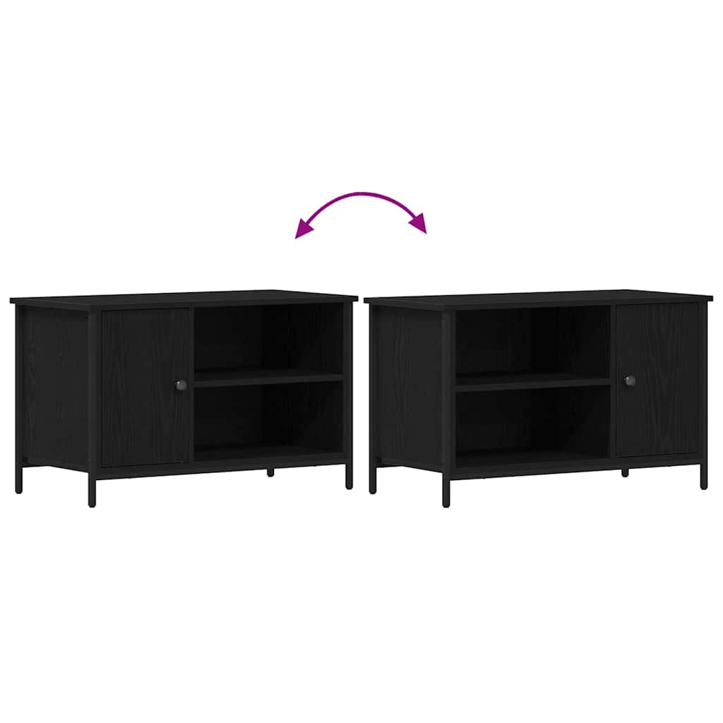 vidaXL Szafka pod telewizor Czarny dąb 80 x 40 x 50 cm
