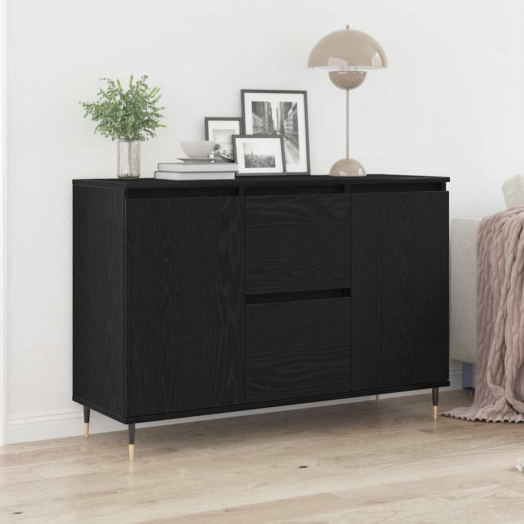 vidaXL Bufet Czarny Dąb 101,5 x 35 x 70 cm Materiał drewnopochodny
