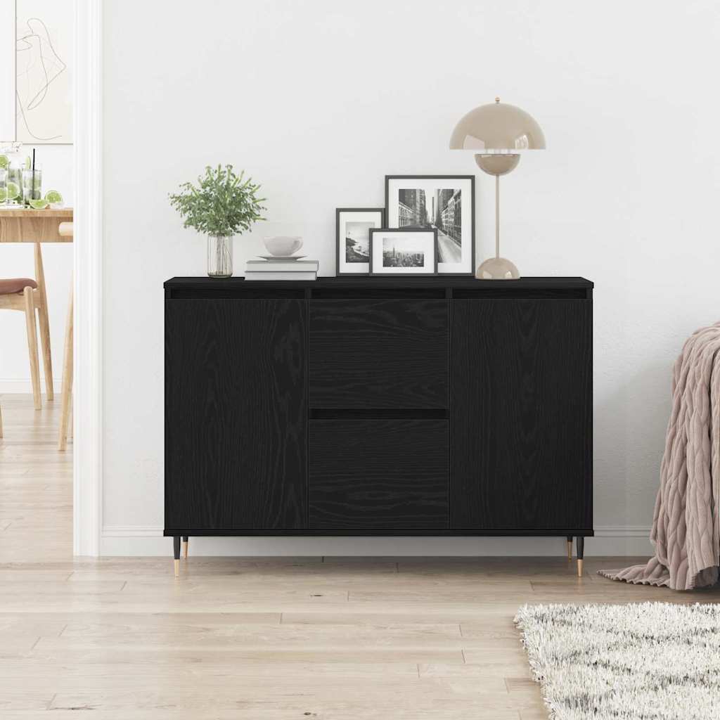 vidaXL Bufet Czarny Dąb 101,5 x 35 x 70 cm Materiał drewnopochodny