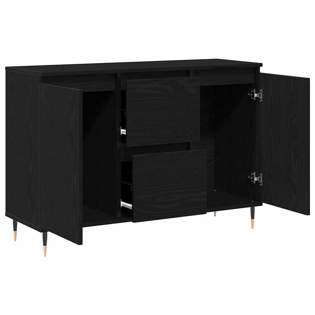 vidaXL Bufet Czarny Dąb 101,5 x 35 x 70 cm Materiał drewnopochodny