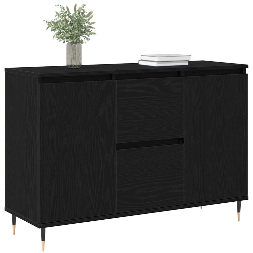 vidaXL Bufet Czarny Dąb 101,5 x 35 x 70 cm Materiał drewnopochodny