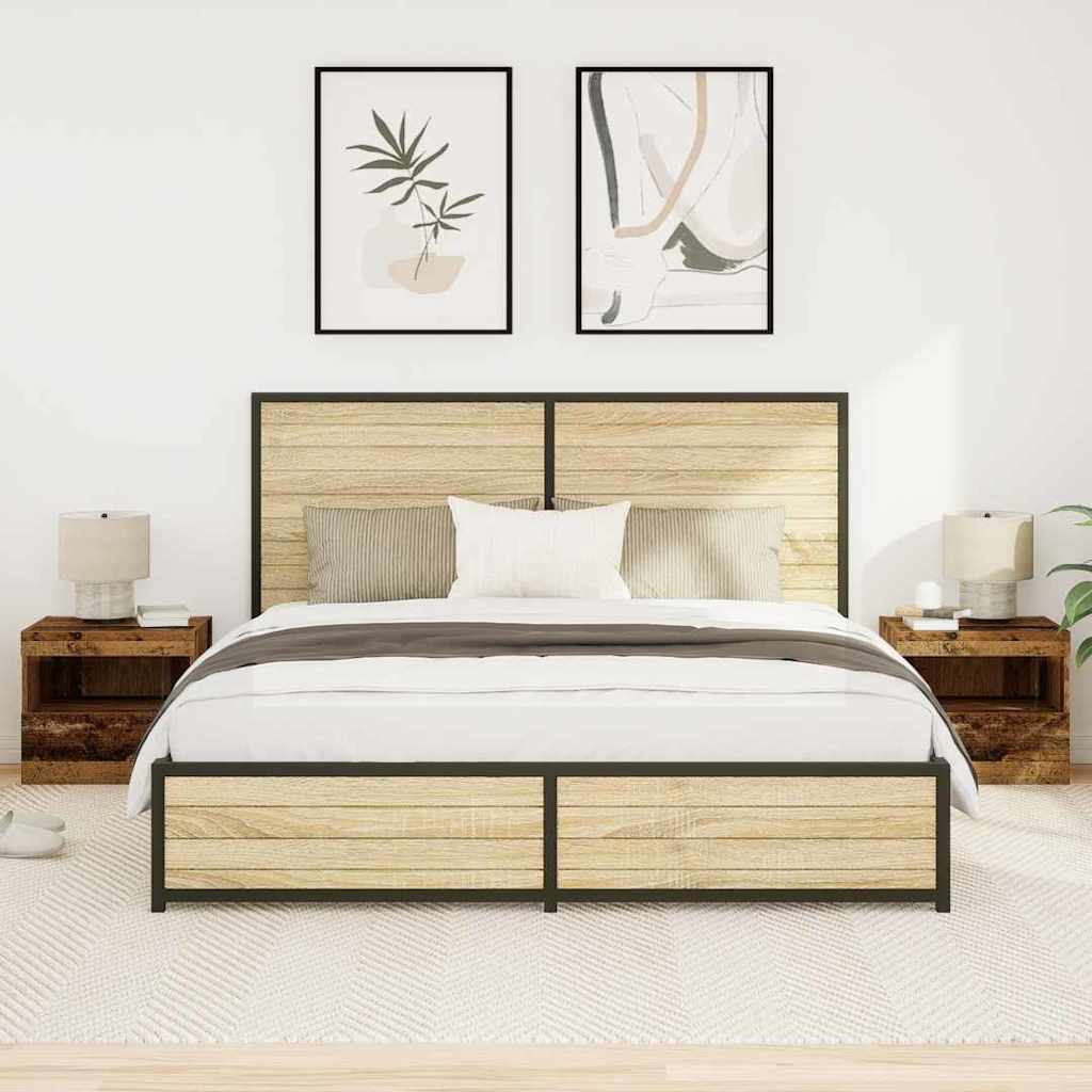 vidaXL Szafka Nocna z szufladą 2 pcs Stare drewno 50 x 40 x 45 cm