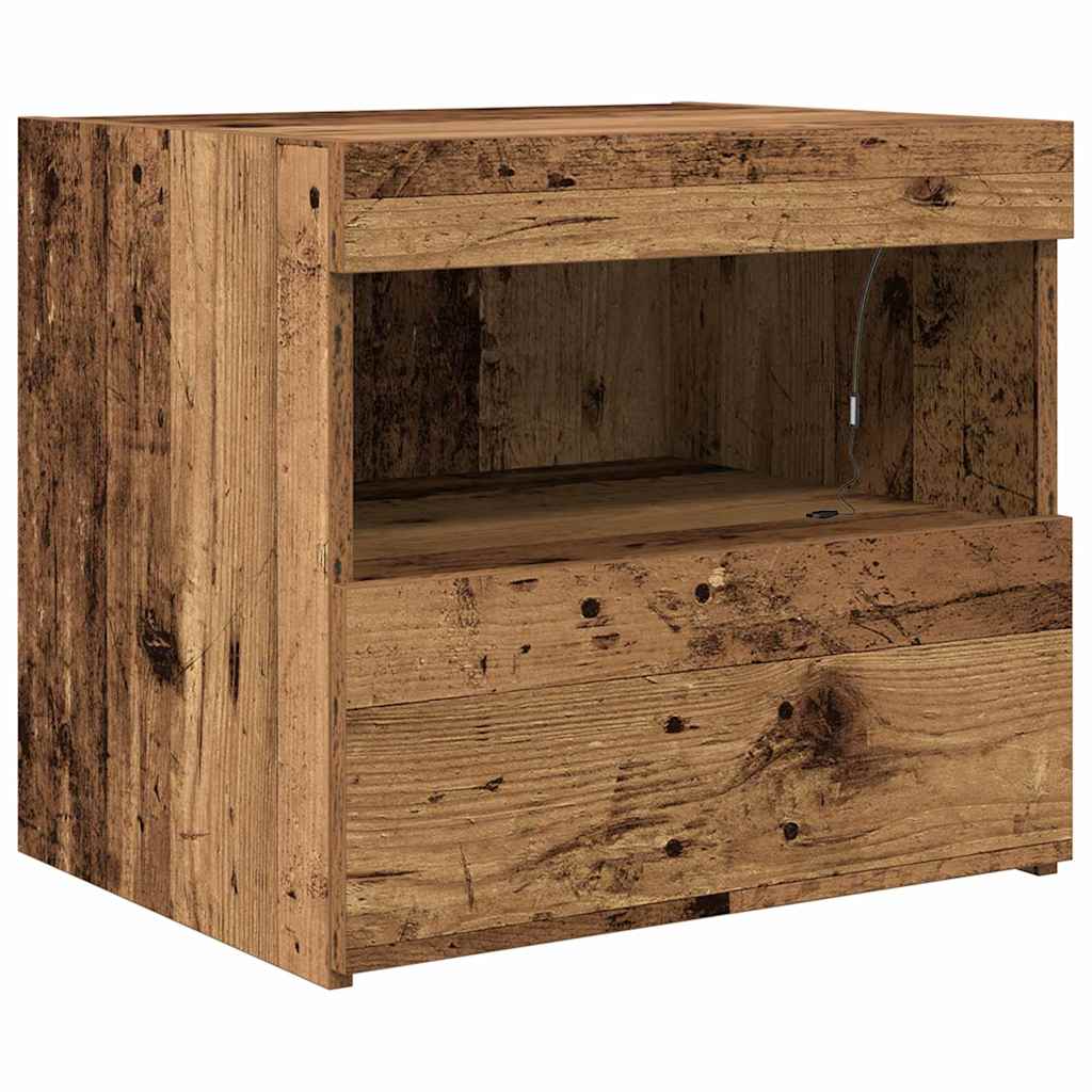 vidaXL Szafka Nocna z szufladą 2 pcs Stare drewno 50 x 40 x 45 cm