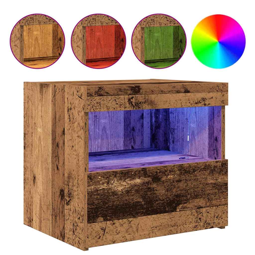 vidaXL Szafka Nocna z szufladą 2 pcs Stare drewno 50 x 40 x 45 cm