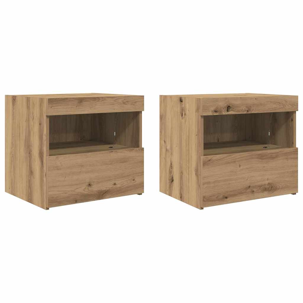 vidaXL Szafka Nocna z szufladą 2 pcs Dąb rzemieślniczy 50 x 40 x 45 cm