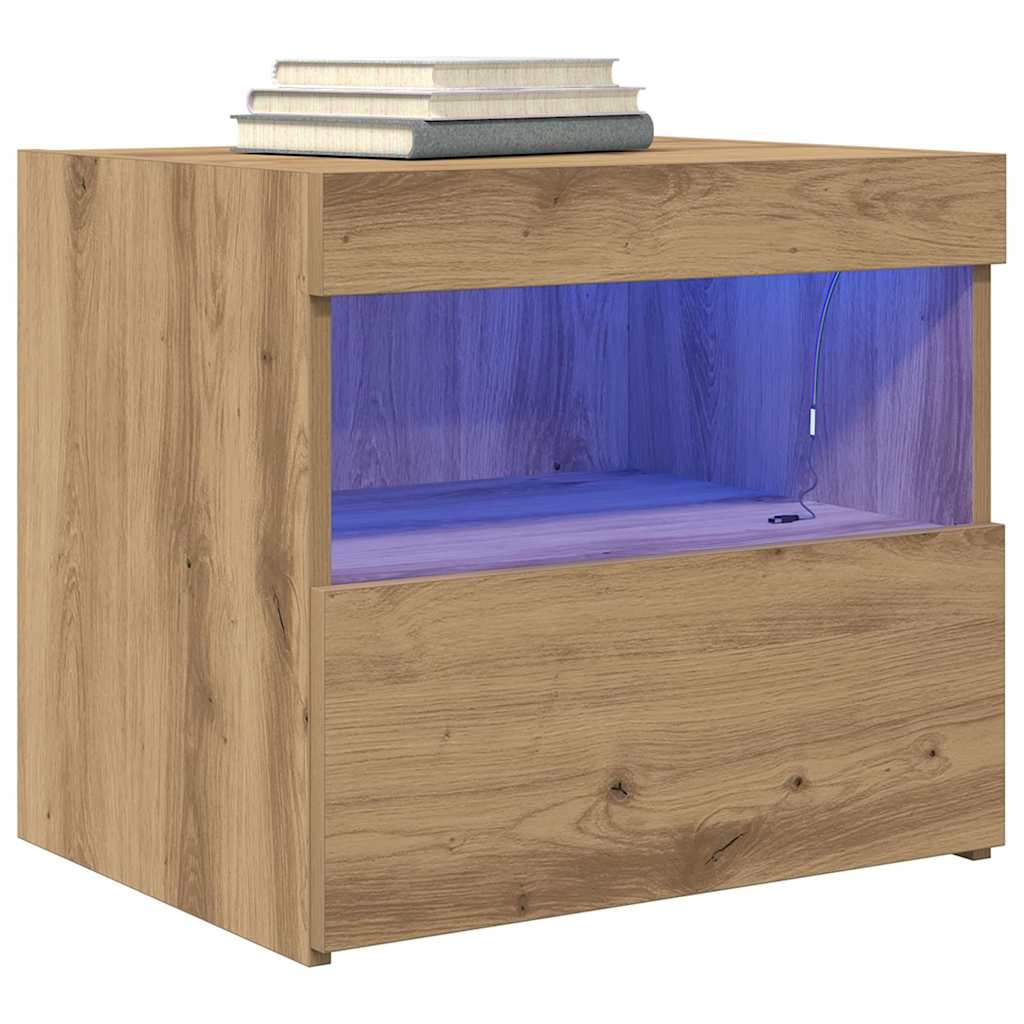vidaXL Szafka Nocna z szufladą 2 pcs Dąb rzemieślniczy 50 x 40 x 45 cm