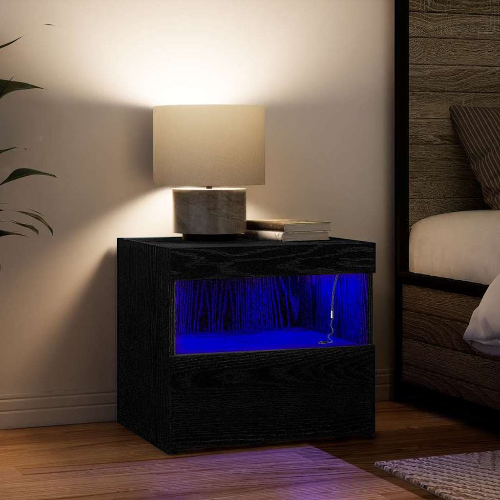 vidaXL Szafka Nocna Czarny Dąb 50 x 40 x 45 cm Materiał drewnopochodny