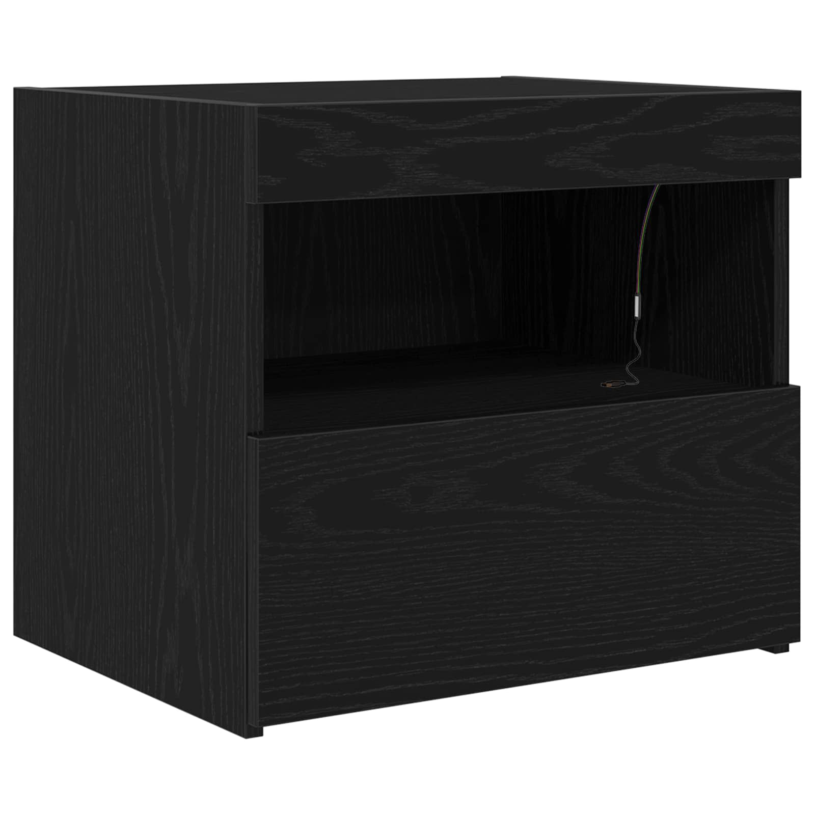 vidaXL Szafka Nocna Czarny Dąb 50 x 40 x 45 cm Materiał drewnopochodny