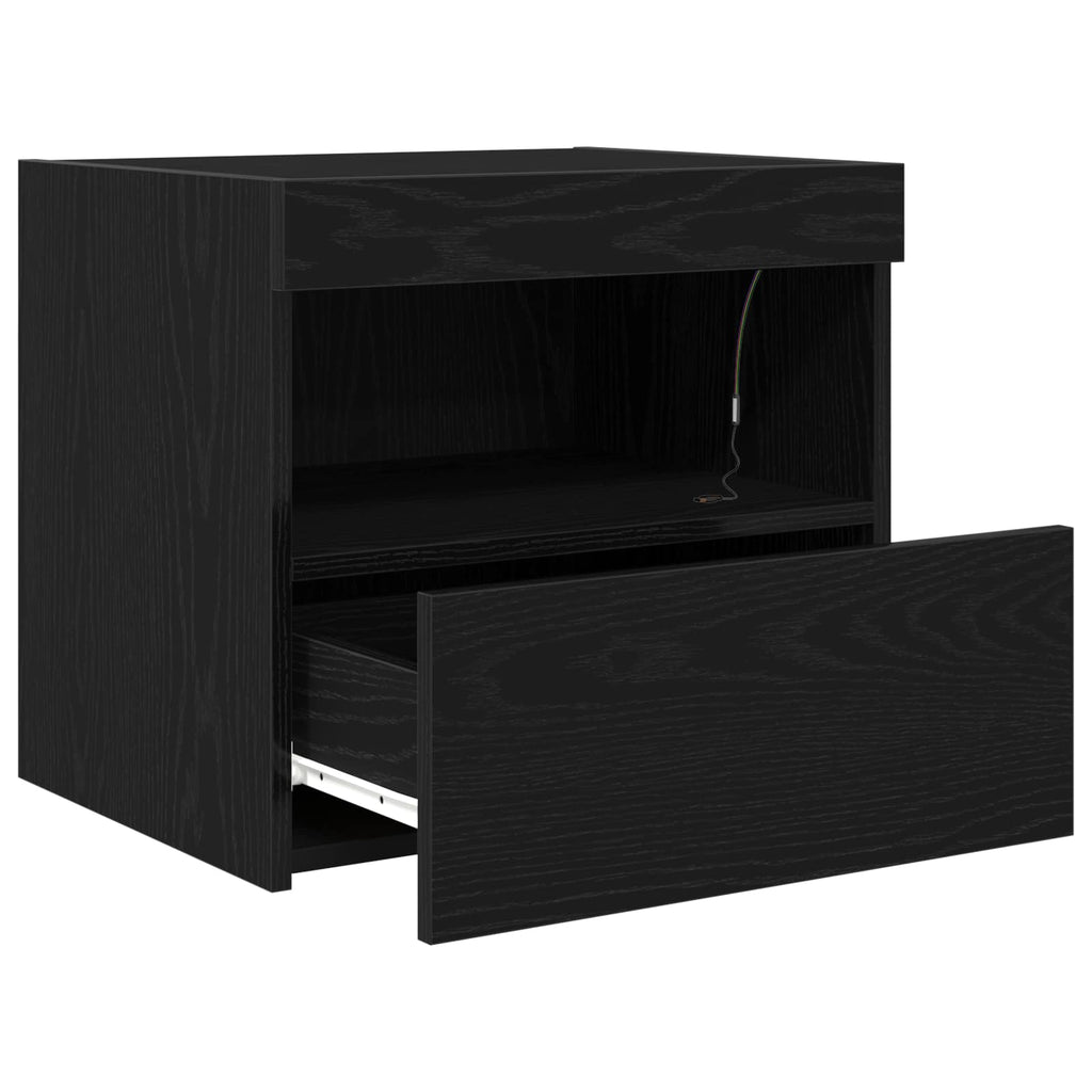 vidaXL Szafka Nocna Czarny Dąb 50 x 40 x 45 cm Materiał drewnopochodny