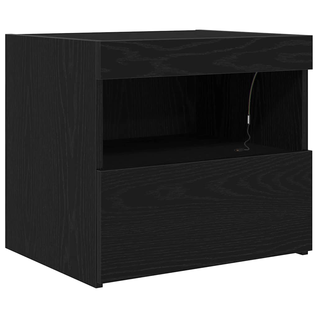 vidaXL Szafka Nocna z szufladą 2 pcs Czarny Dąb 50 x 40 x 45 cm