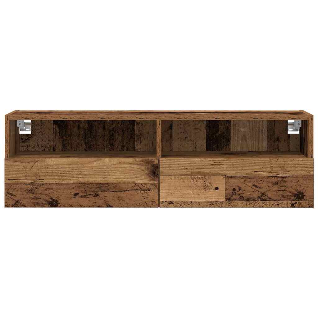 vidaXL Szafka pod telewizor 2 pcs Stare drewno 100 x 30 x 30 cm