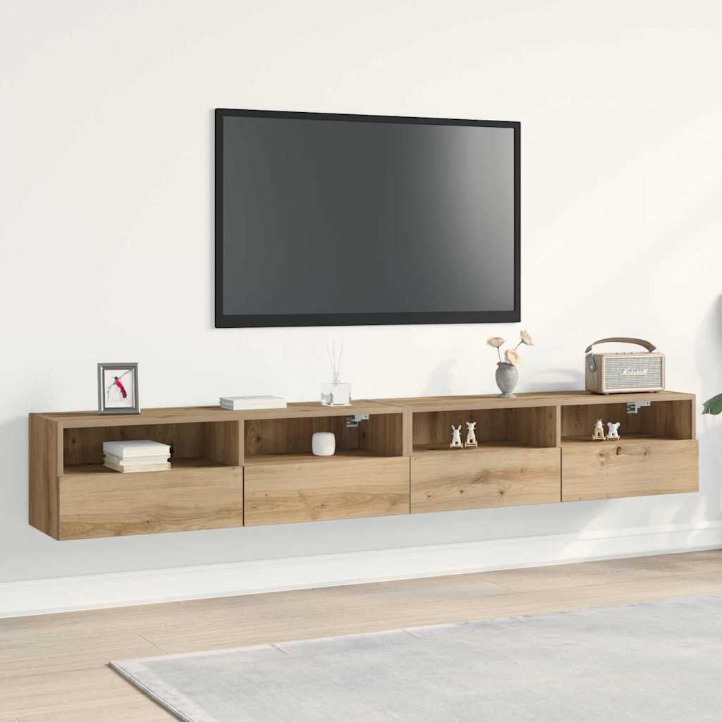 vidaXL Szafka pod telewizor 2 pcs dąb artisan 100 x 30 x 30 cm