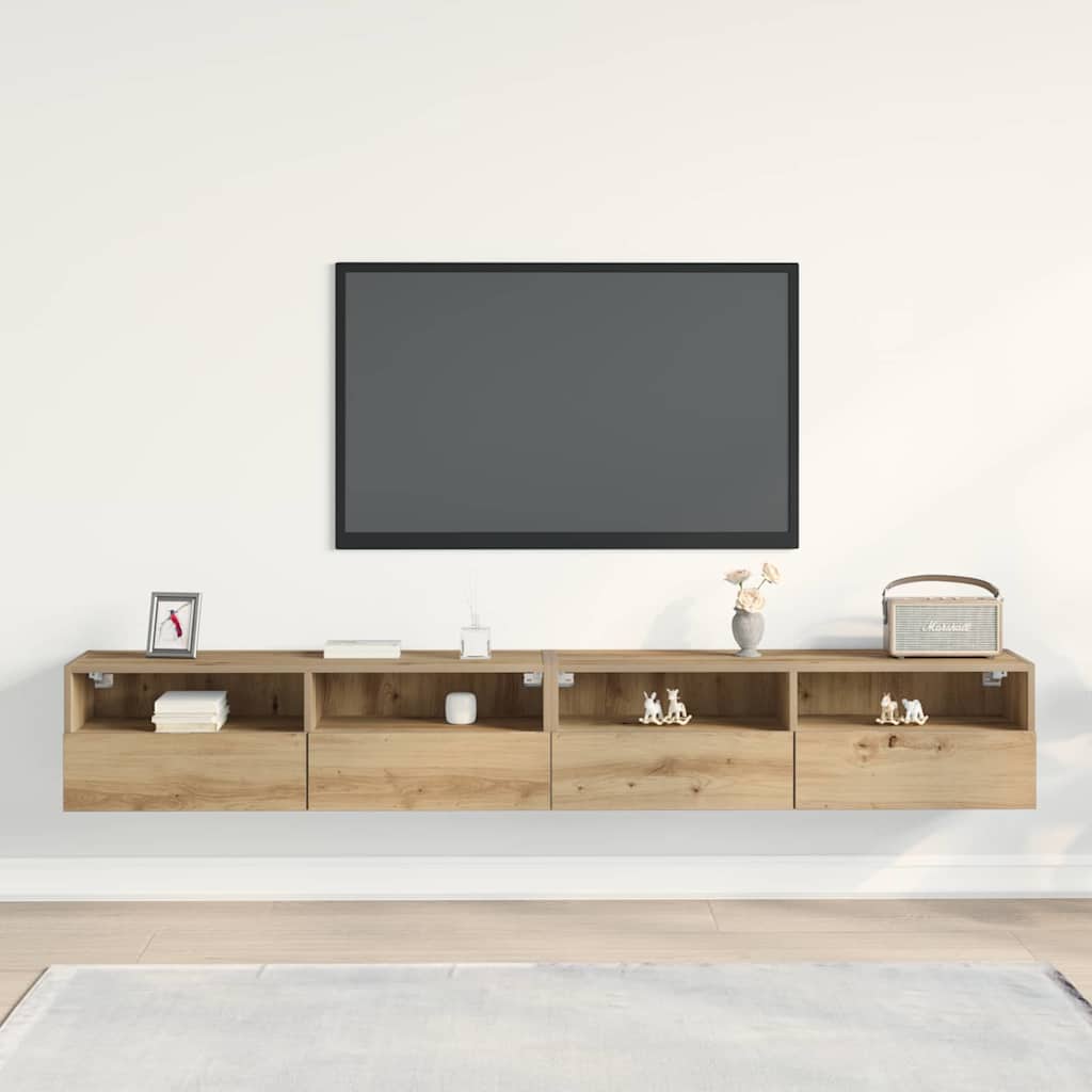 vidaXL Szafka pod telewizor 2 pcs dąb artisan 100 x 30 x 30 cm