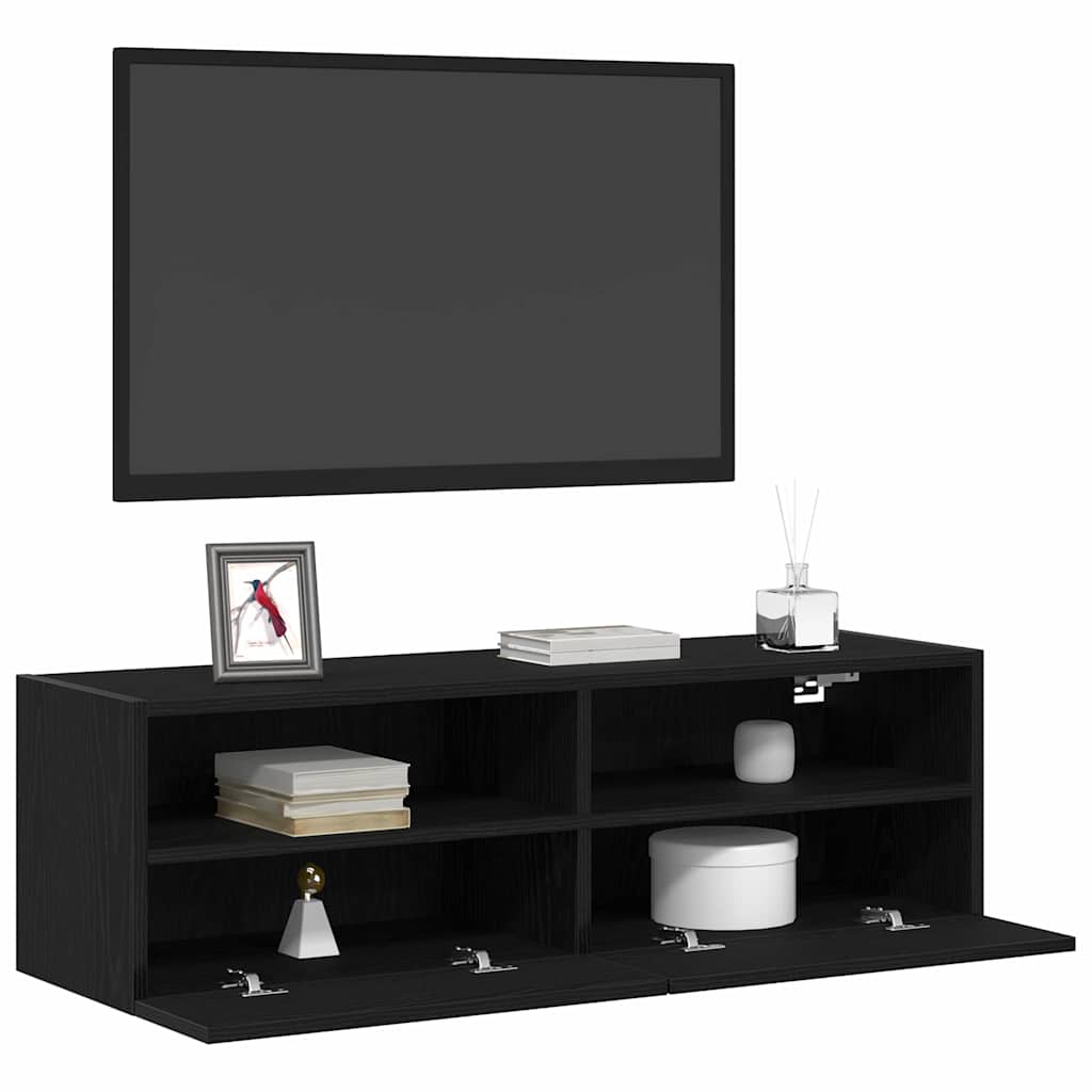vidaXL Szafka pod telewizor Czarny Dąb 100 x 30 x 30 cm