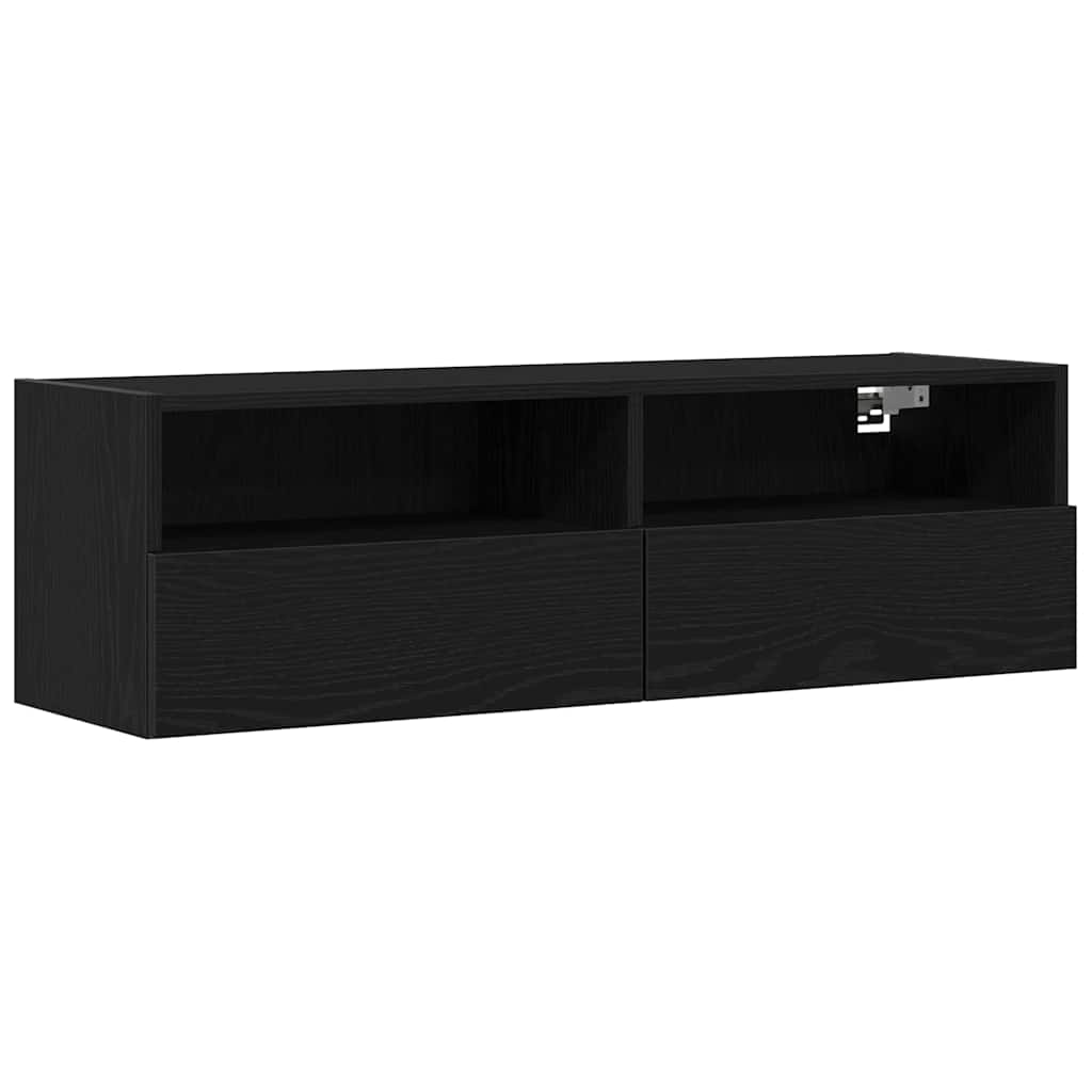 vidaXL Szafka pod telewizor 2 pcs Czarny dąb 100 x 30 x 30 cm