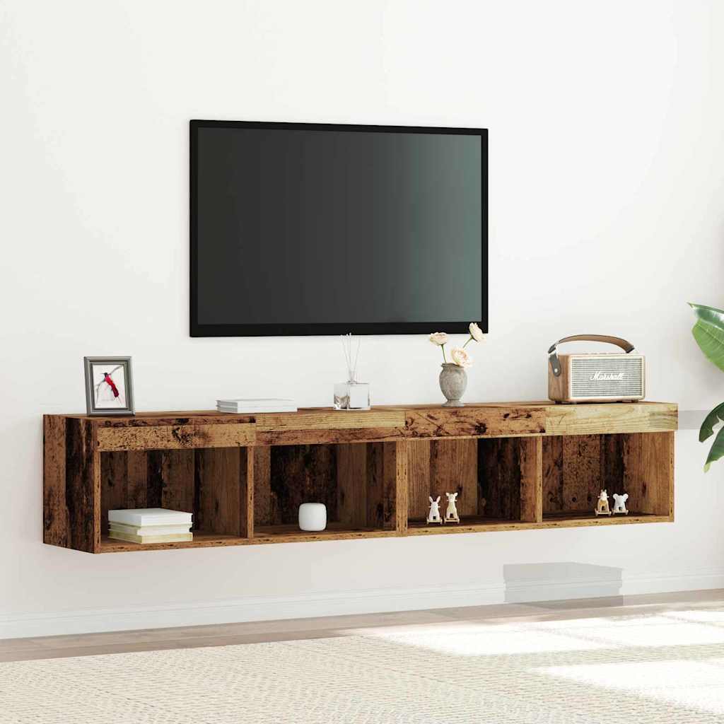 vidaXL Zestaw szafek RTV z LED 2 pcs Stare drewno 80 x 30 x 30 cm