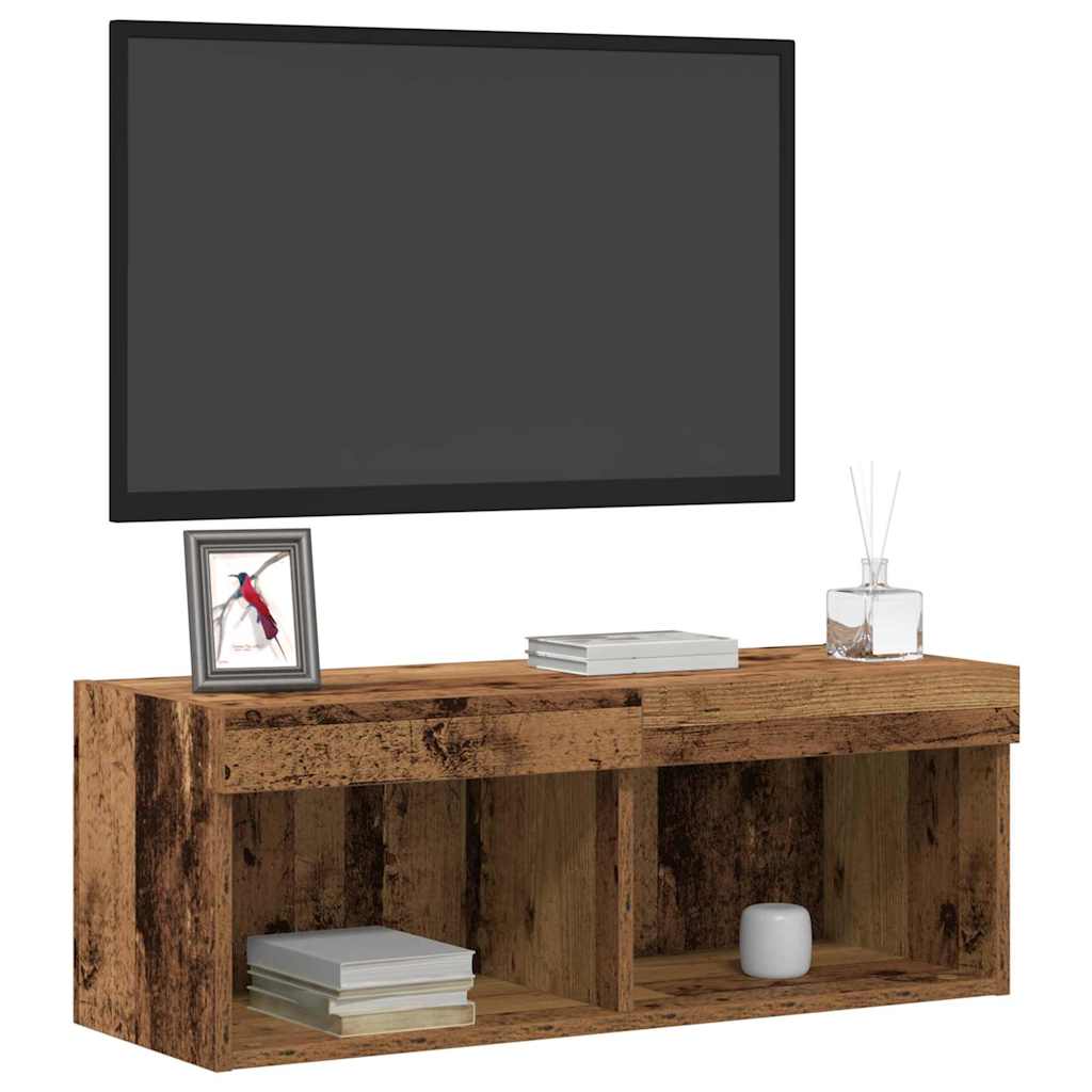 vidaXL Zestaw szafek RTV z LED 2 pcs Stare drewno 80 x 30 x 30 cm