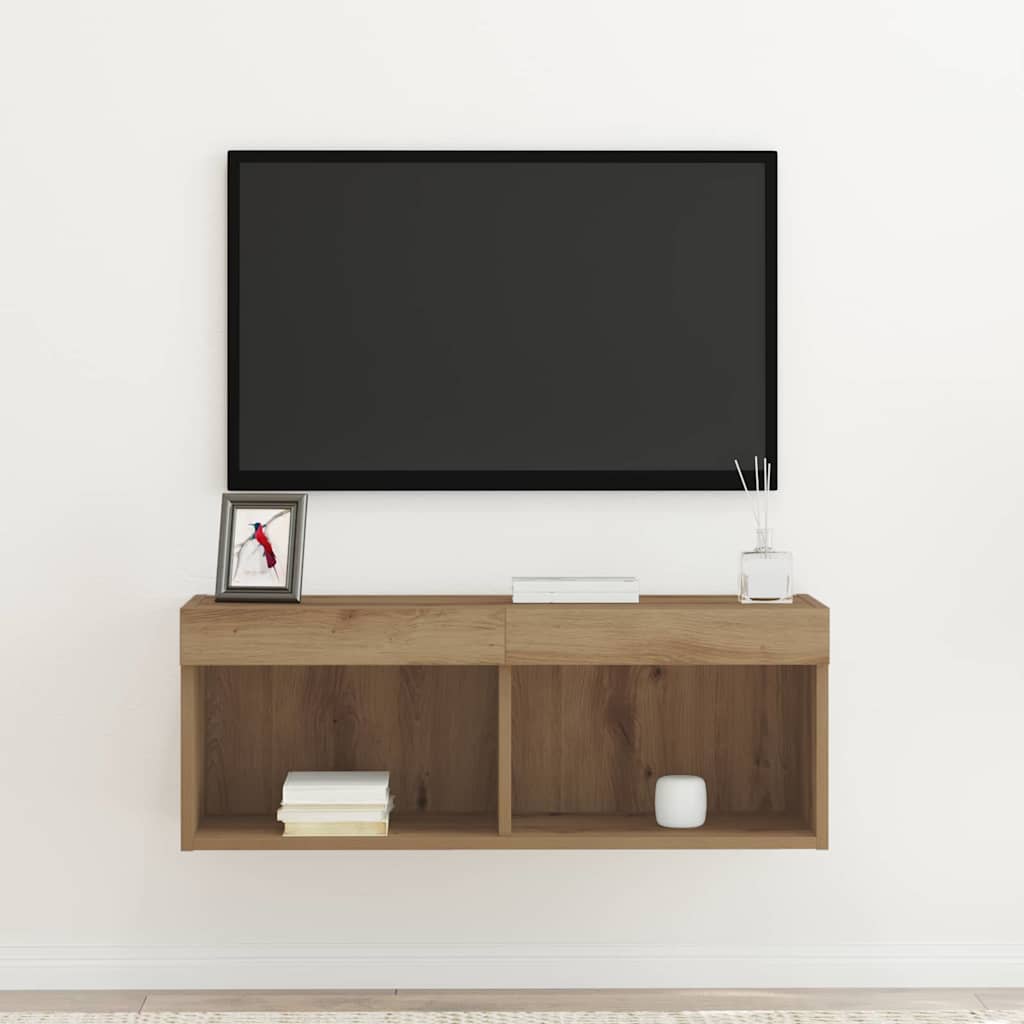 vidaXL Zestaw szafek RTV z LED dąb artisan 80 x 30 x 30 cm