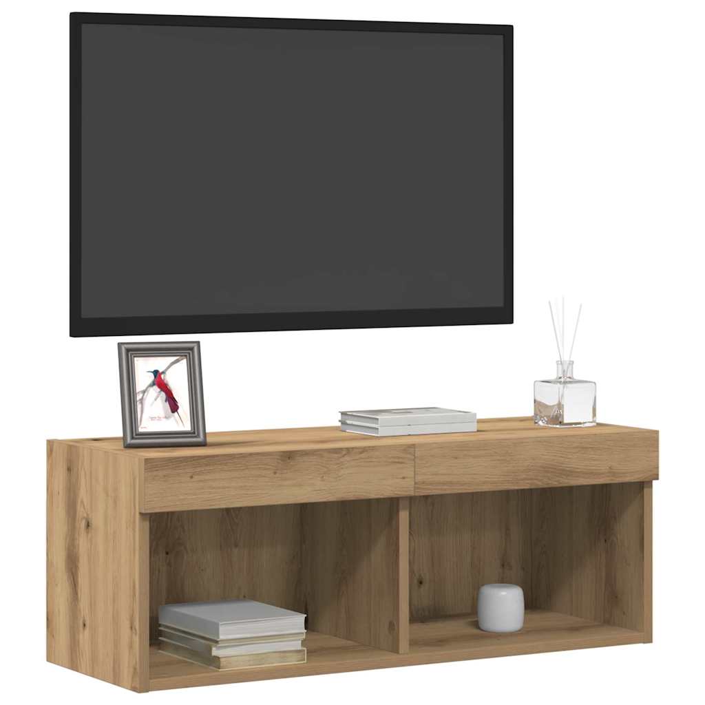 vidaXL Zestaw szafek RTV z LED dąb artisan 80 x 30 x 30 cm
