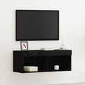 vidaXL Zestaw szafek RTV z LED Czarny Dąb 80 x 30 x 30 cm
