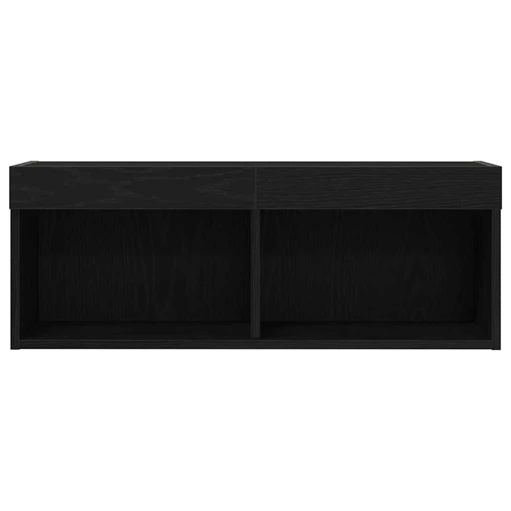 vidaXL Zestaw szafek RTV z LED Czarny Dąb 80 x 30 x 30 cm