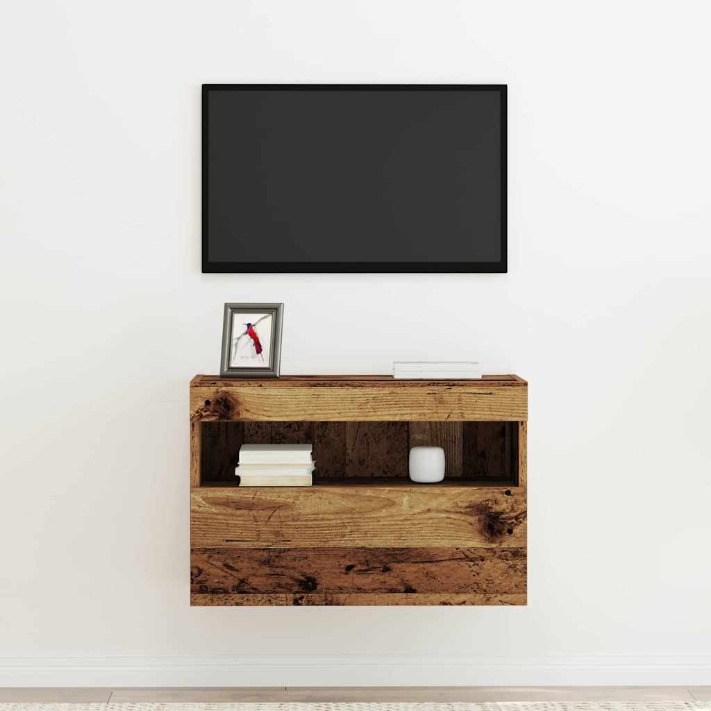 vidaXL Szafka pod telewizor z LED Stare drewno 60 x 30 x 40 cm